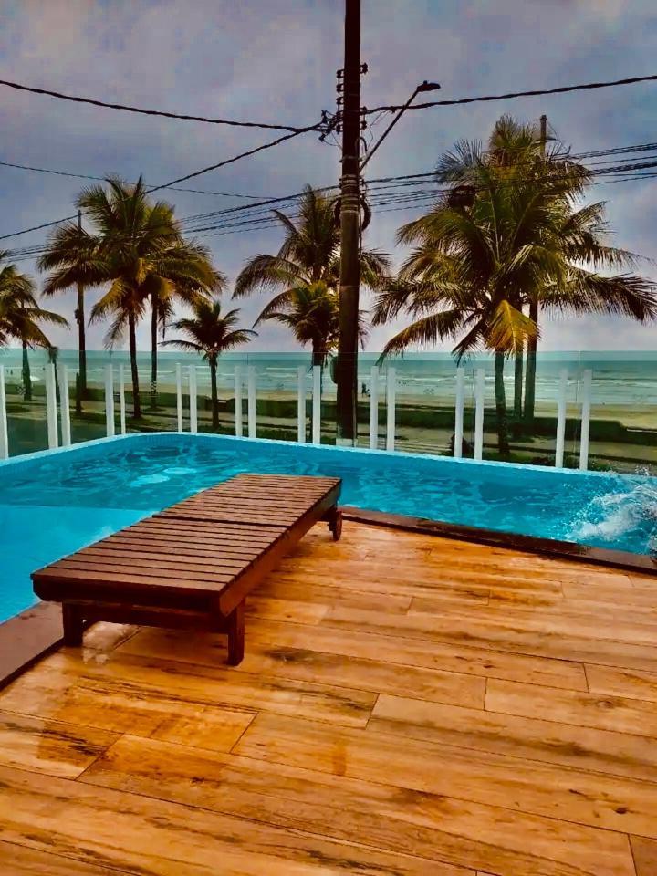 Mongagua Com Vista Para O Mar Pe Na Areia المظهر الخارجي الصورة